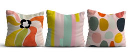 Aberto Design Juego de Fundas de Cojín Multicolor de 3 Piezas (43 x 43 cm)
